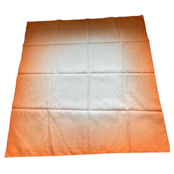 Vintage Ombre Square Scarf Lightweight Orange Polyester Neck Wrap Bandana - Picture 1 of 6
